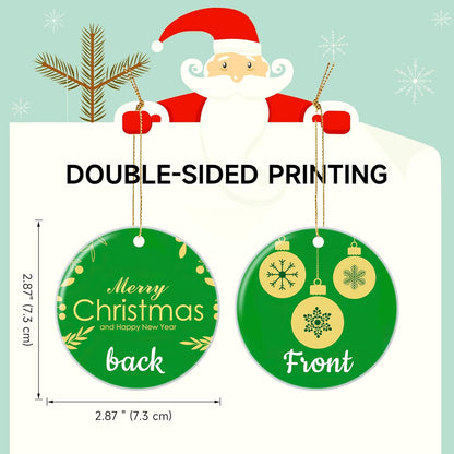 Personalized Christmas Ornaments 2025 Ceramic Custom Picture Text Hanging Ornament Customized