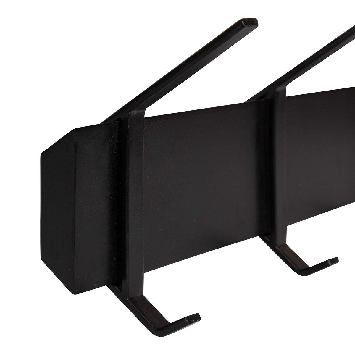 Kate and Laurel Rossmore Farmhouse 5-Hook Wall Hanging Coat Rack, Black, Modern Hanging Rack for