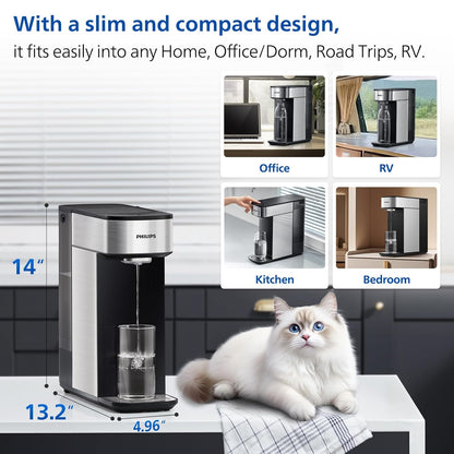 Reverse Osmosis Water Filter Countertop, PHILIPS Compact 5-in-1 RO Water Filtration System Purifier