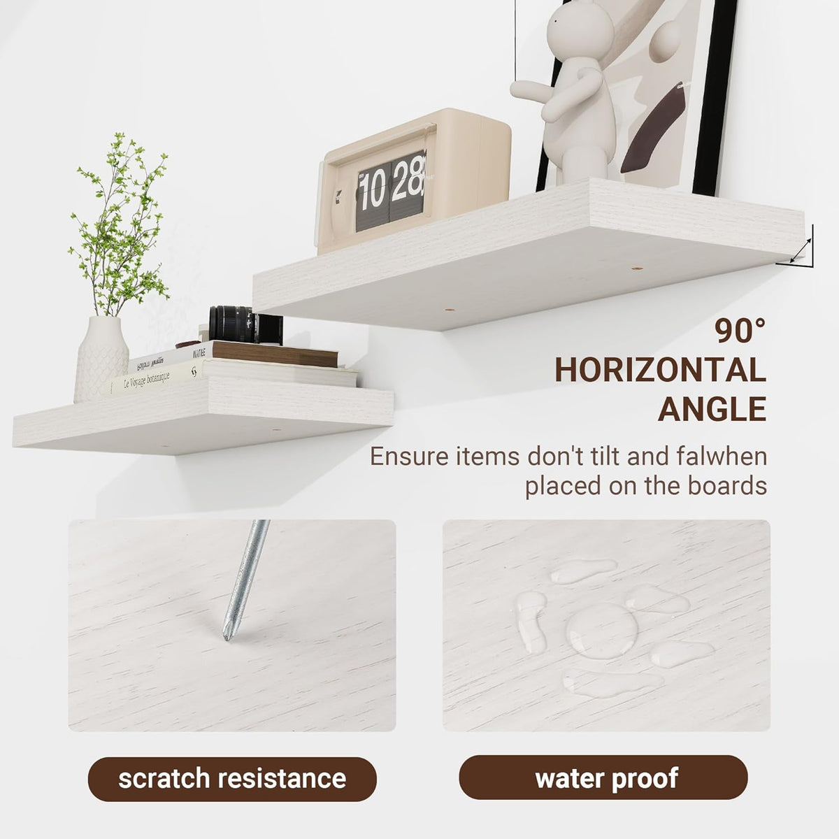 36 Inch Floating Shelves, 36"x9.25"x1.5" Inch Deep Floating Shelves for Wall, Wooden Shelves for