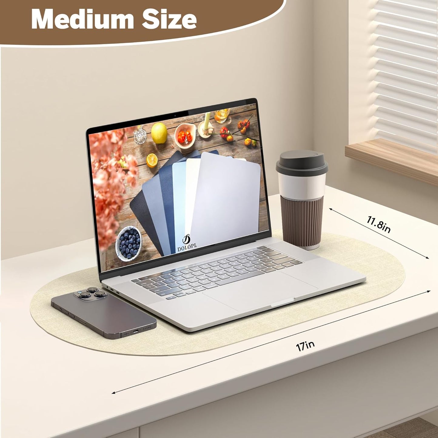 DOLOPL Placemats Set of 6, Oval Reversible Wipeable & Heat Resistant Place Mats, Modern Faux