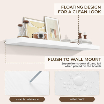 RICHFOCUS 55Inch Floating Shelves for Wall 1 Pack Shelves for Bedroom|Kitchen|Bathroom Wall Mounted