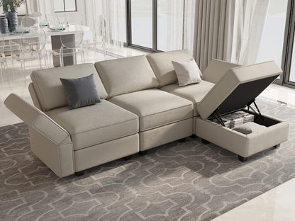 Belffin Convertible Sectional Sofa with Chaise Velvet L Shaped Sofa Couch Modular Sectional Sofa