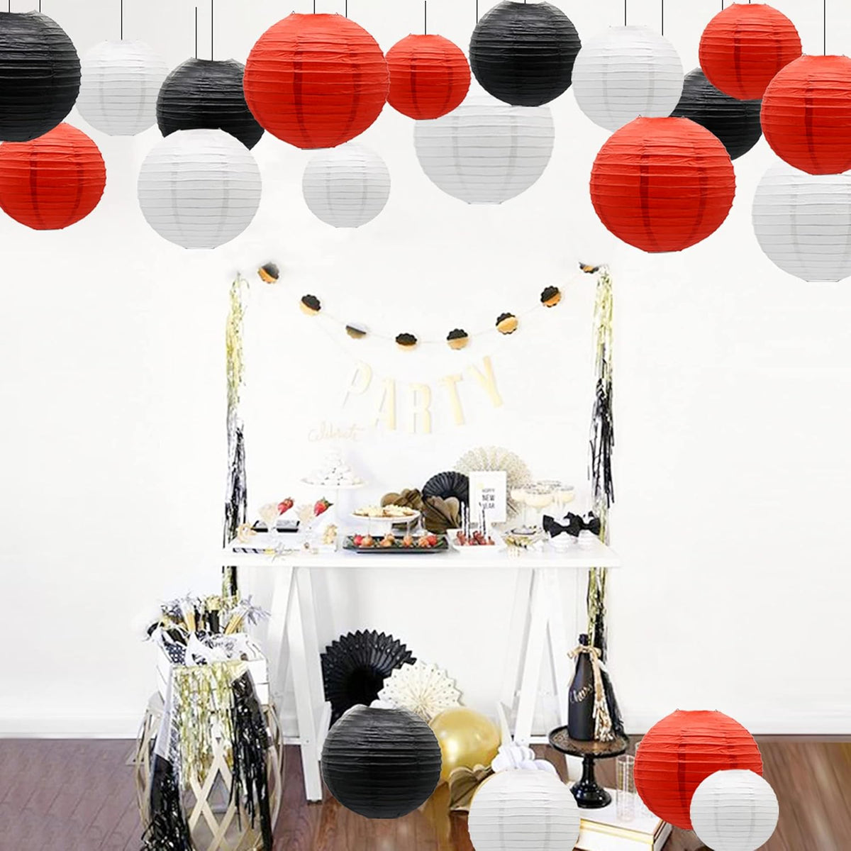 Paper Lanterns Party Decorations Red Black - Hanging Paper Lanterns Indoor Outdoor - Minnie Mouse