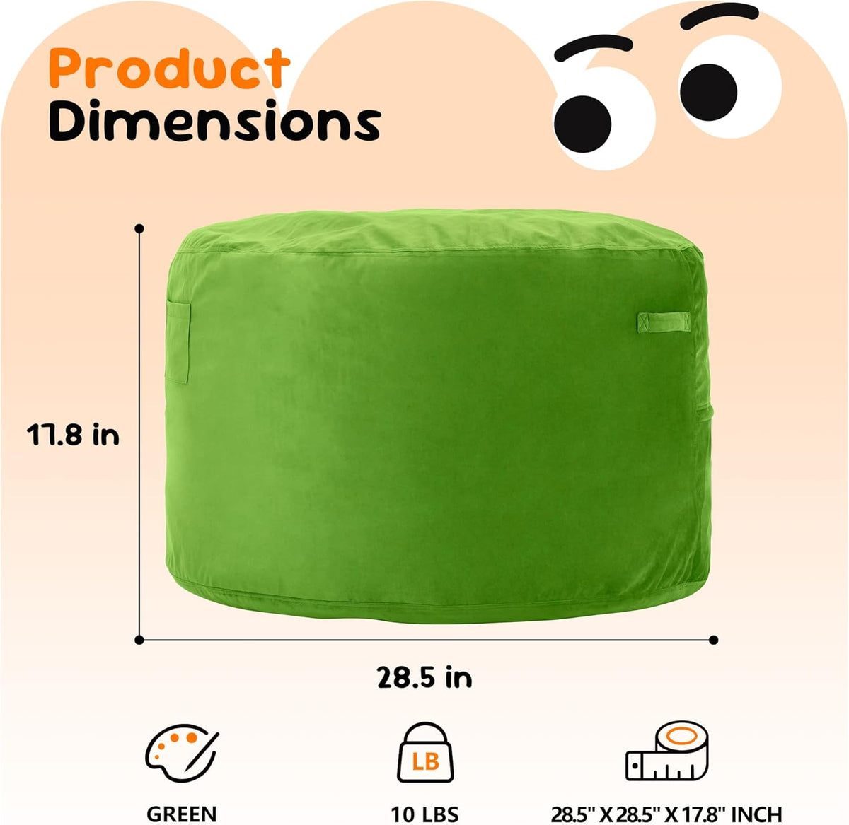 Hobestluk Bean Bag Chairs 2.5FT Bean Bag Chair with Memory Foam Filled & Machine Washable