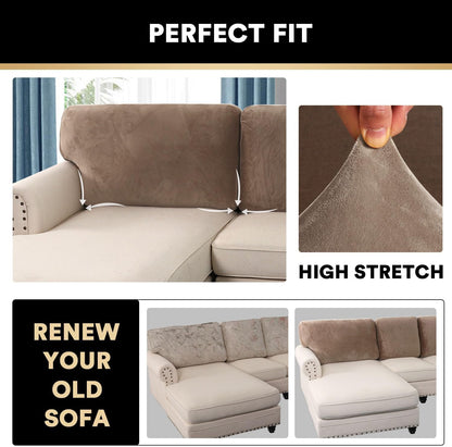 PrinceDeco Sectional Couch Covers Velvet Cushion Covers for Sectional Couch Washable Cushion Covers