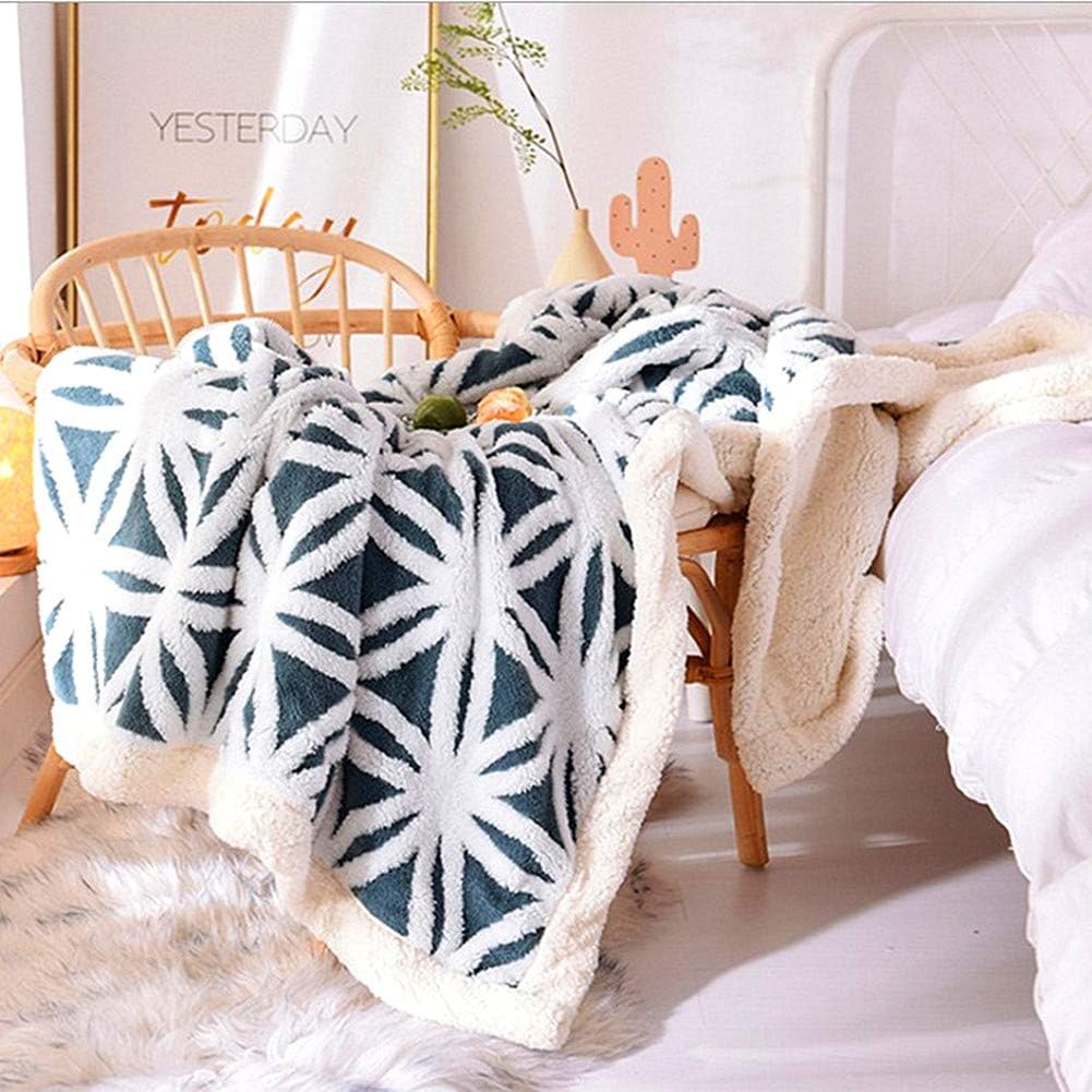 UKELER Navy Blue Flannel Sherpa Throw 60'' x 50'' New Blanket Ultra Plush Lightweight Throw Blanket