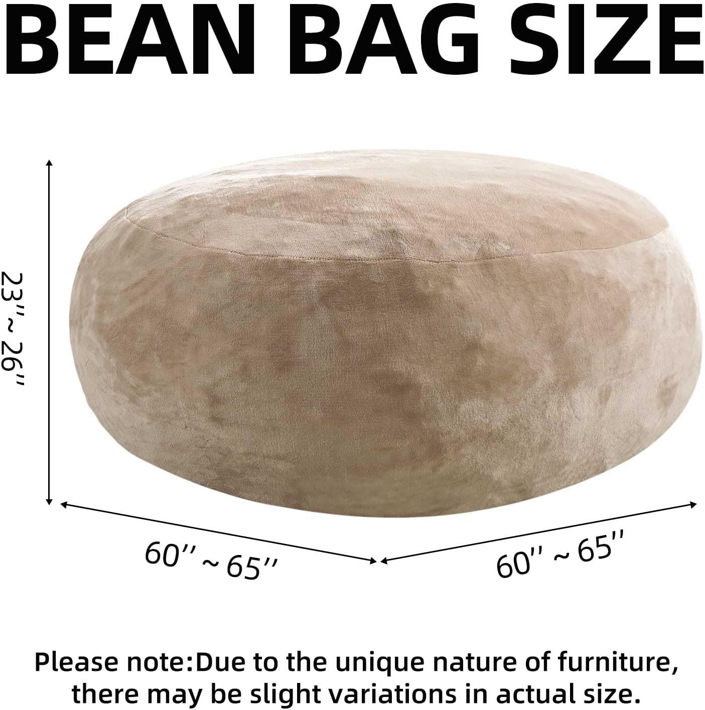 Bean Bag Chair 5Ft, Memory Foam Filled, Large Beanbag Chairs for Adults and Teens, Soft Sofa with