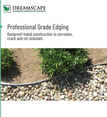 Dreamscape E-Z Edge Aluminum Landscape Edging - 8 Strips, 6ft Each (48ft Total), Bronze