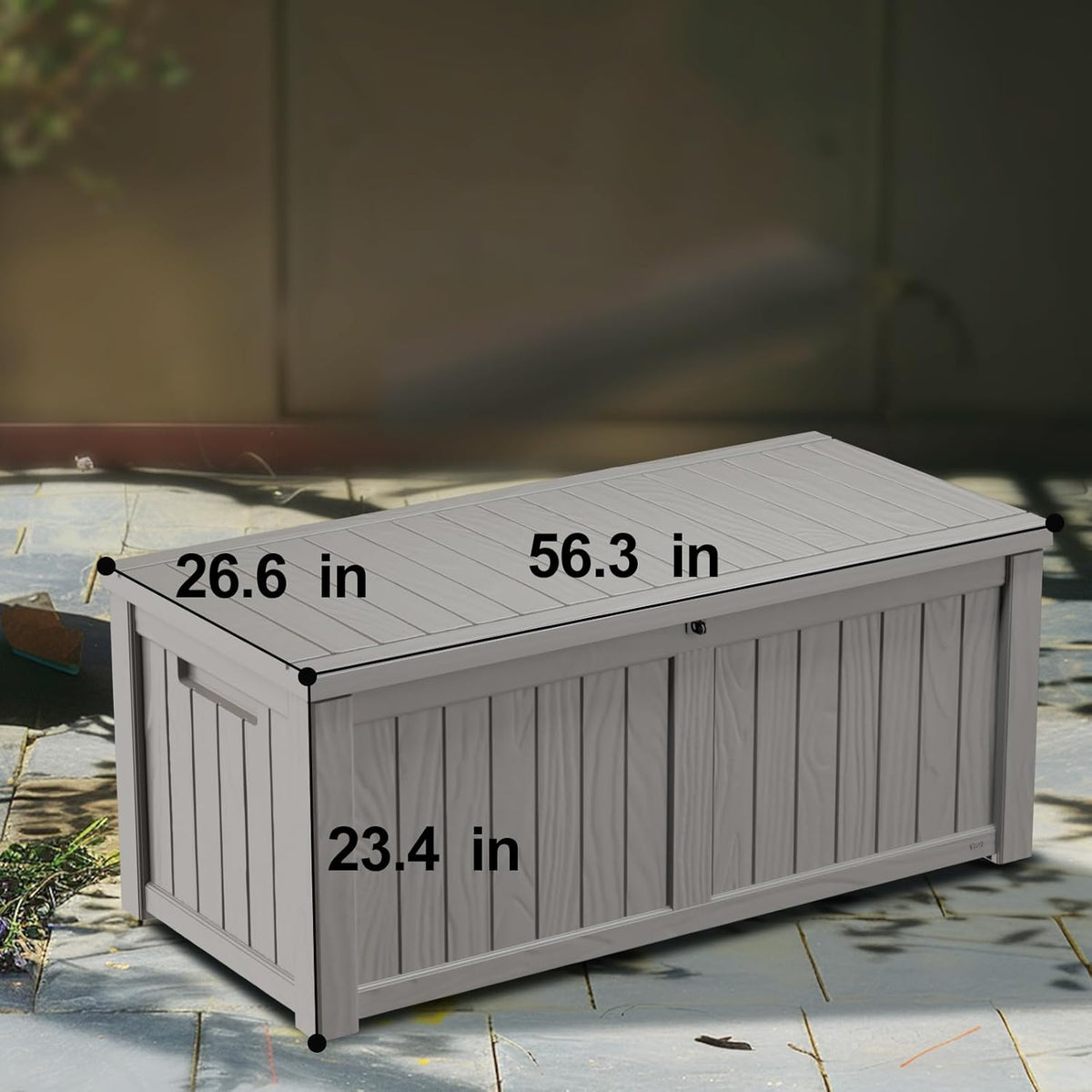 120 Gallon Deck Box,Resin Outdoor Storage Box with Lockable for Patio Furniture, Pool Accessories
