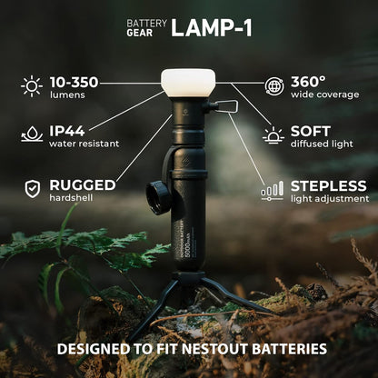 ELECOM NESTOUT Outdoor Camping LED Lantern w/ Mini Tripod, Dimmable USB Powered Soft LED Light