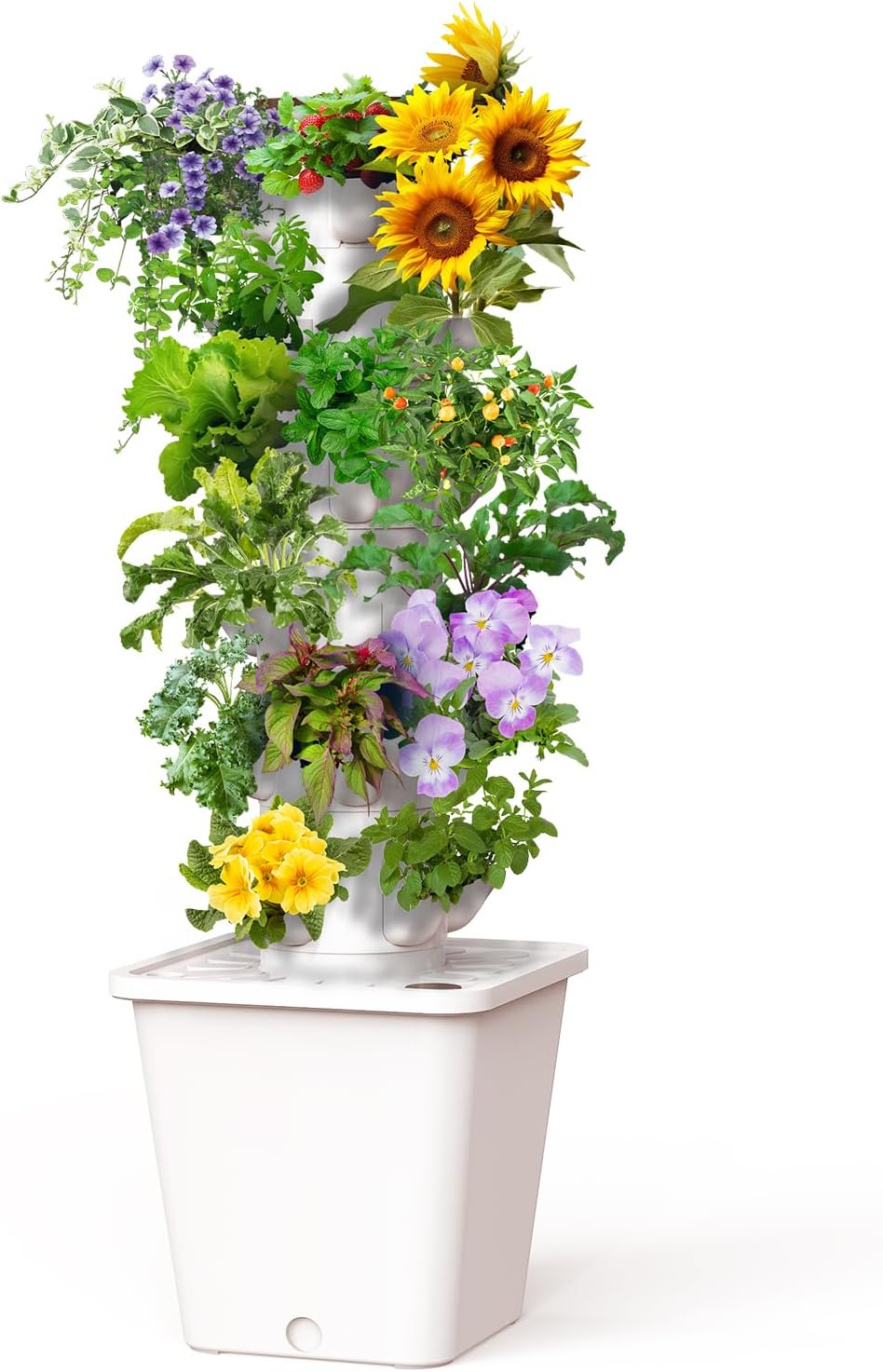Vertical Hydroponics Growing System Kit, Indoor Outdoor Gardening System Kits, Herb & Fruits