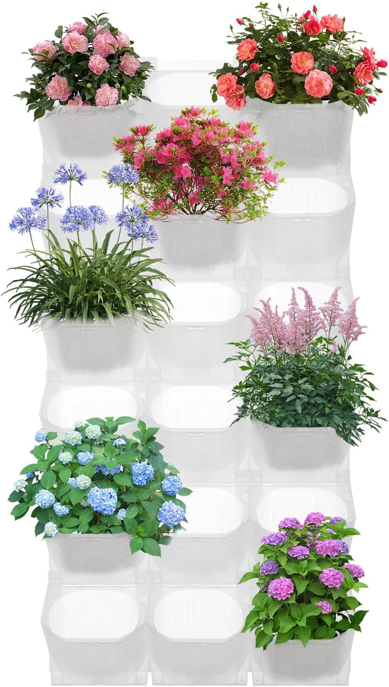 12Pieces 3-Pot Wall Planter Vertical Garden Plant Walls Wall Mounted Vertical Planter with
