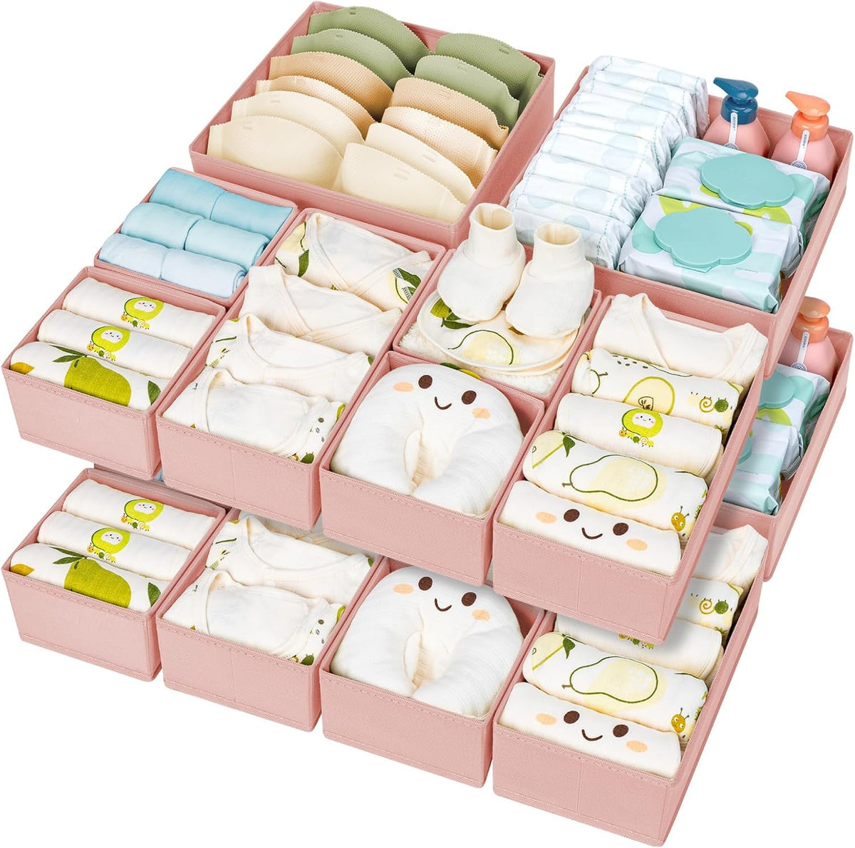 DIMJ Drawer Organizer Clothes 15 Pack - Foldable Dresser Organizer for Nursery, Bedroom, Closet