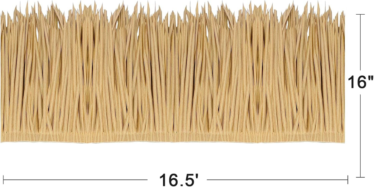 198'' x 16" Tiki Straw Roof Thatch –Mexican Style Artificial Palm Thatch Rolls,Tiki Bar Hut Grass