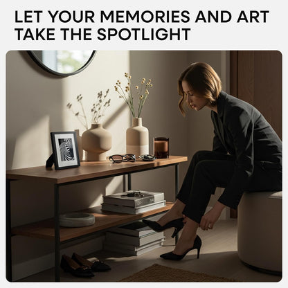 Homeforia 5x7 Picture Frame Black, High End Metal 5 x 7 Black Frames with Mat 4 x 6 for Art, 5x7