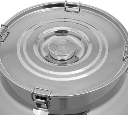 Stainless Steel Milk Can, 304 Stainless Steel Pail 20Gal Milk Can with Sealed Lid, 76L Hanging Lid