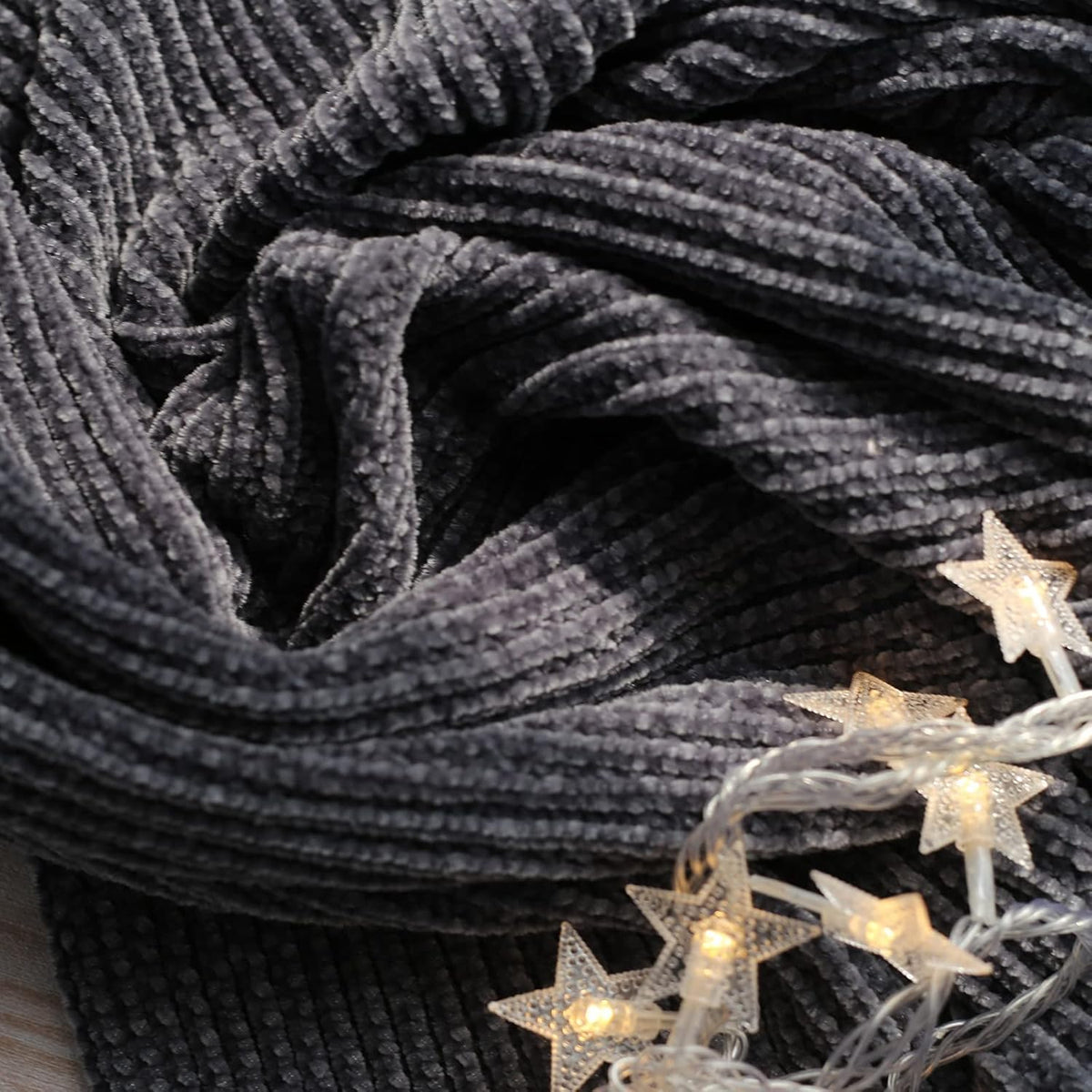 lifein Throw Blanket for Couch, Soft Boho Decor Bed Throw,Cozy Grey Knitted Chenille Small