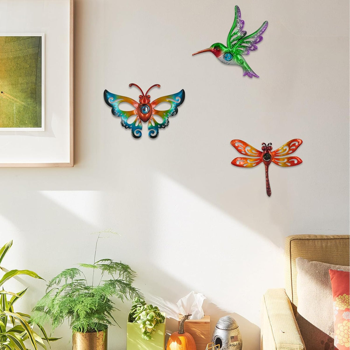 Hummingbird Butterfly Dragonfly Metal Wall Decor Outdoor Metal Wall Art Fence Decor Hanging