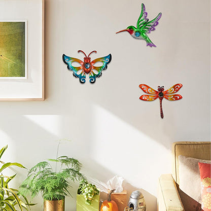 Hummingbird Butterfly Dragonfly Metal Wall Decor Outdoor Metal Wall Art Fence Decor Hanging