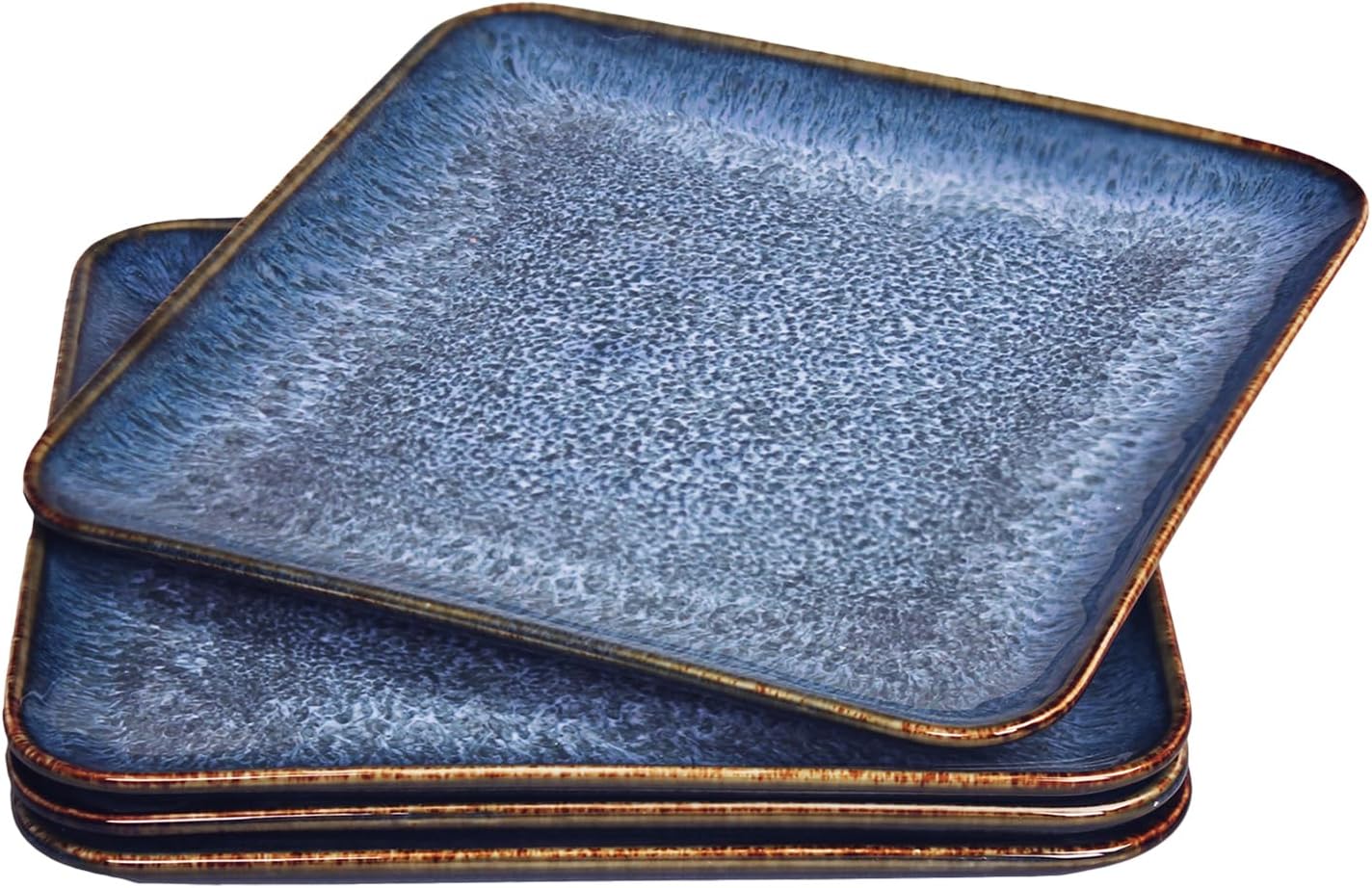 Ceramic Dinner Plates Dish Set, Set of 4, Microwave Oven and Dishwasher Safe, Scratch Resistant