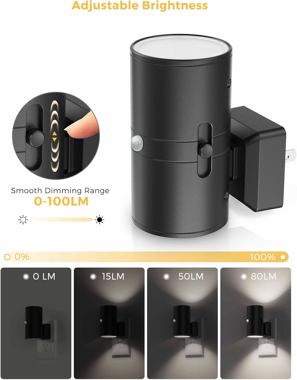 L LOHAS LED Motion Sensor Night Light, [2 Pack] Bright Nightlight, 5000K Daylight White, Motion