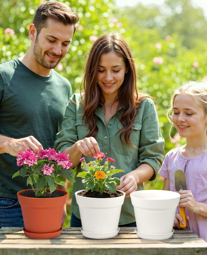 homenote Plant Pots,6 Inch Flower Pots for Plants Plastic Planters for Indoor with Multiple