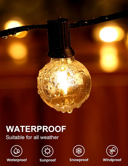 RTTY Outdoor String Lights 300 FT Globe LED Patio Lights with G40 Plastic Bulbs,Waterproof