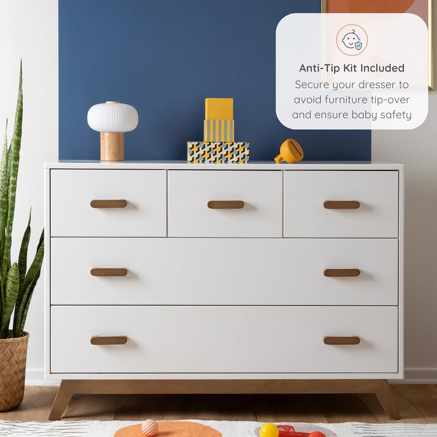 dadada Soho 5-Drawer Dresser for Nursery and Bedroom - Modern Design, Large Storage, Baby-Safe
