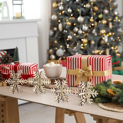 COCHIE DIY 3D Snowflake Wood Crafts to Paint for Kids Adults, Paintable Unfinished Wooden Slices
