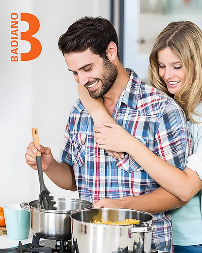 Silicone Pasta Fork, Kitchen Heat Resistant Noodle Spoon Server, BPA Free Spaghetti Strainer,12.8