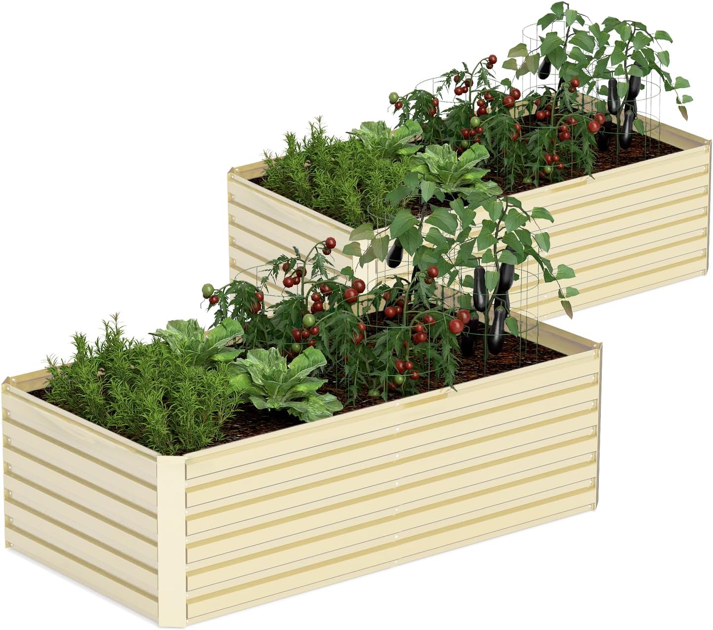 8x4x2 ft Outdoor Raised Garden Bed, Large Metal Planter Raised Beds, Planters for Outdoor Plants