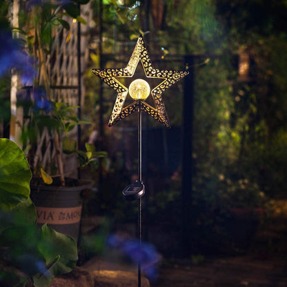TAKE ME Star Solar Lights Garden Outdoor Decor Waterproof Metal Solar Stakes Lights for Patio Yard