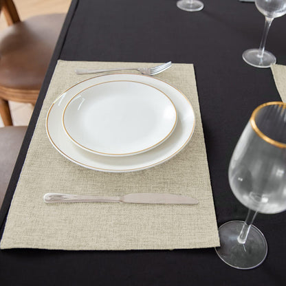 Cloth Placemats Set of 8, Linen Type Fabric Placemats Machine Washable Heat Resistant Placemats