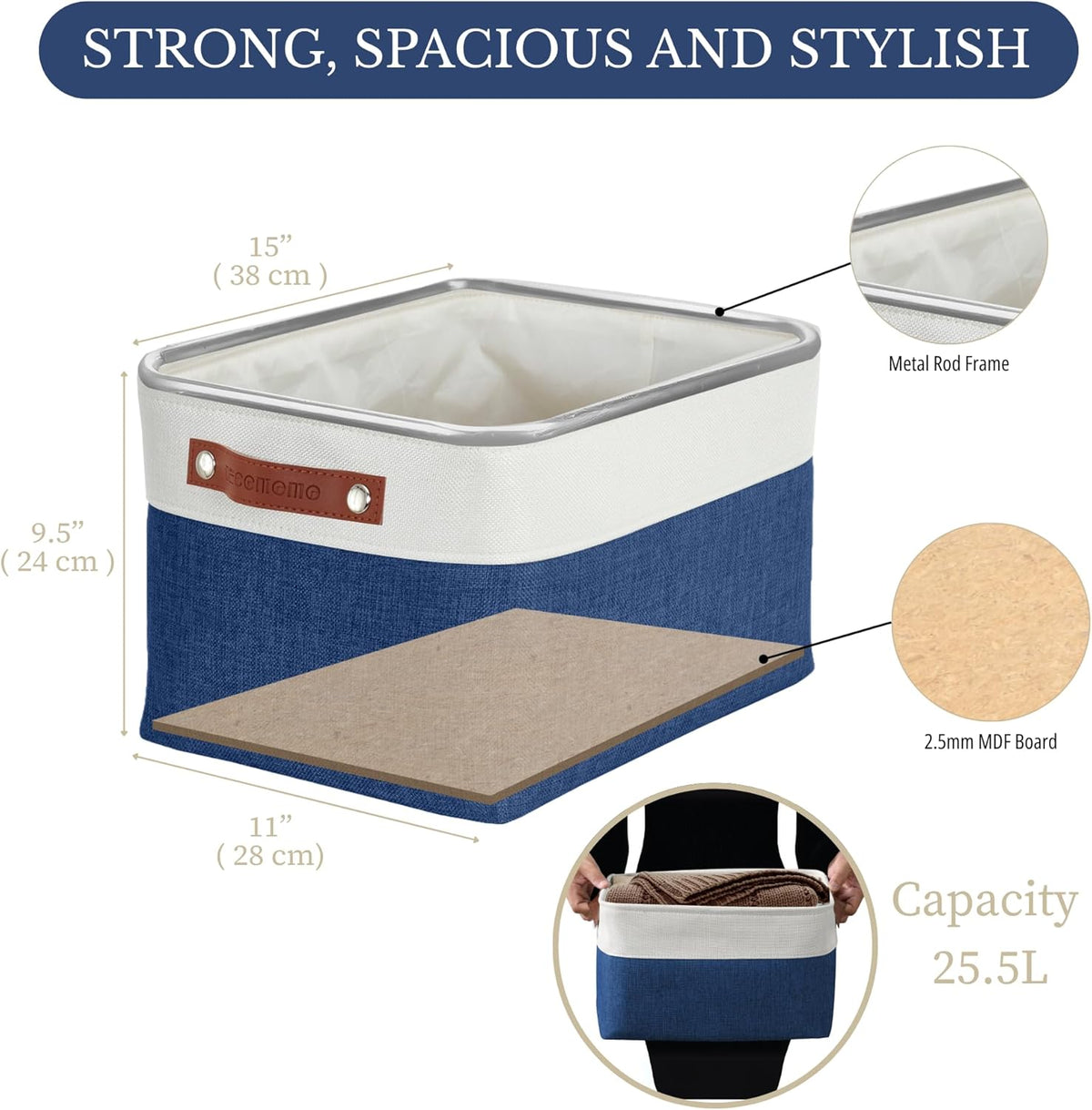 DECOMOMO Storage Bins Fabric Storage Baskets for Shelves, Linen Closet Organization Toys Nursery