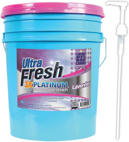 Ultra Fresh Platinum Fabric Softener for Laundry up to 640 Loads, Lavender, 5 Gallons - Fabric Odor