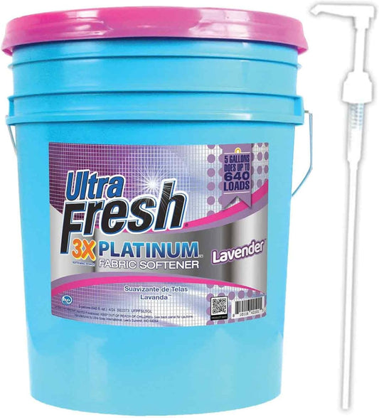 Ultra Fresh Platinum Fabric Softener for Laundry up to 640 Loads, Lavender, 5 Gallons - Fabric Odor