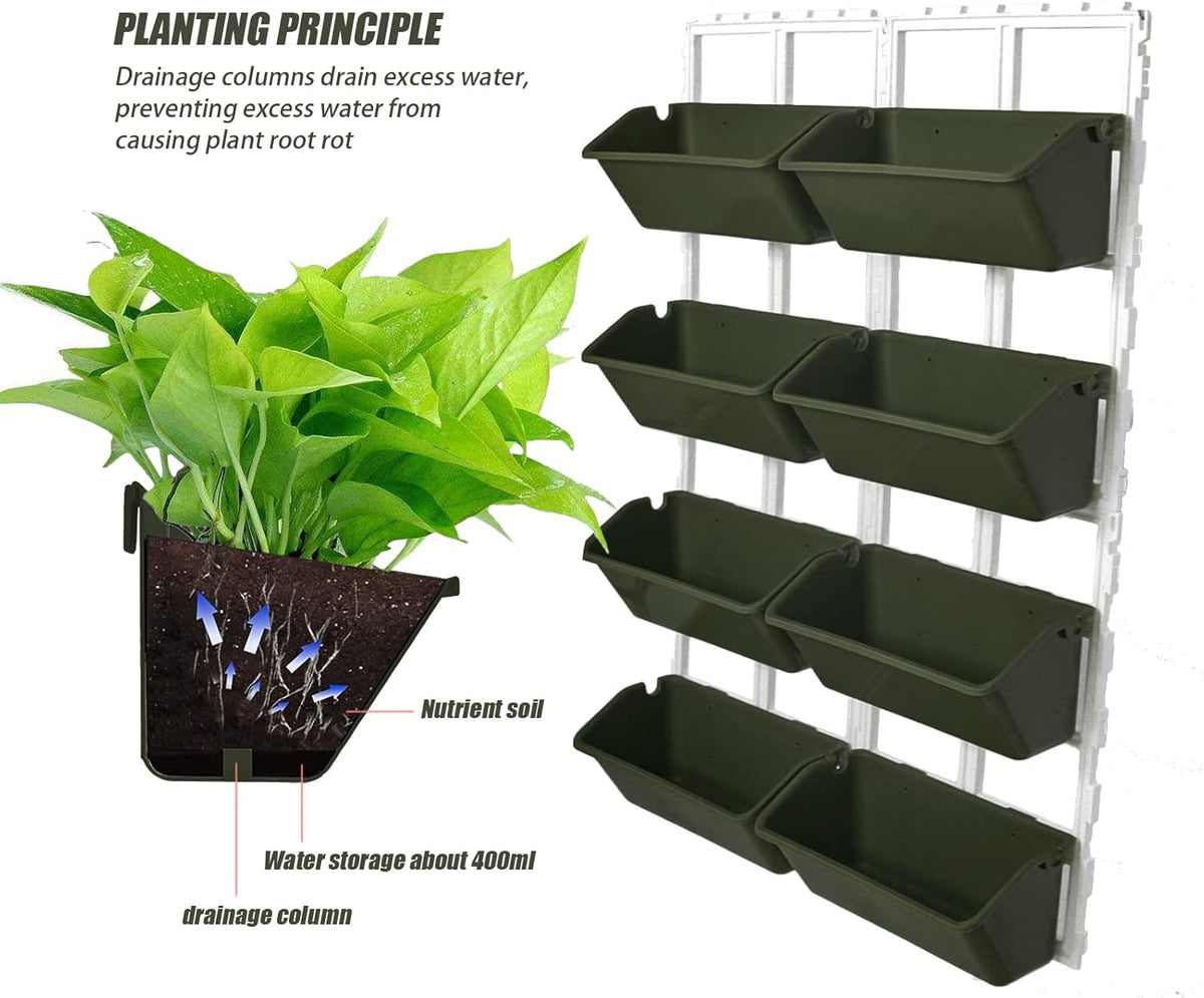 8 Pockets Vertical Garden Wall Planter Raised Beds Hanging Planter Wall Mounted Flower Beds for