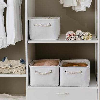 TheWarmHome Storage Bins for Shelves - Medium 3Pack 13.8L*9.8W*6.7H inch Fabric Storage Cubes