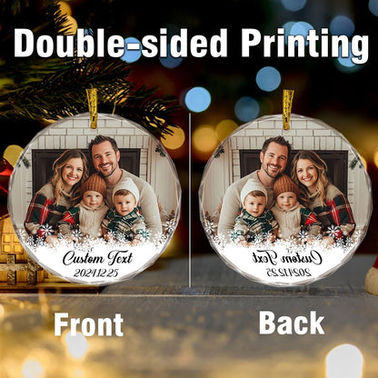 Personalized Photo Text Ornaments, Custom Ornaments for Family Couple Friend Children, Personalized