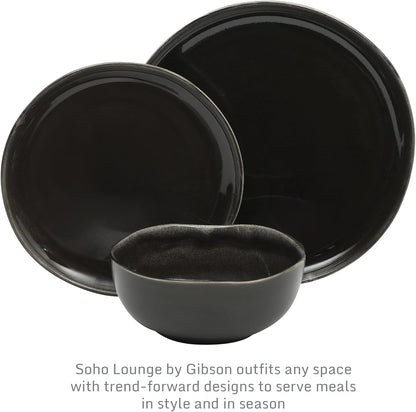 Gibson Elite Nardini 12 Piece (Service for 4) Plates and Bowls Reactive Glaze Dishes Stoneware