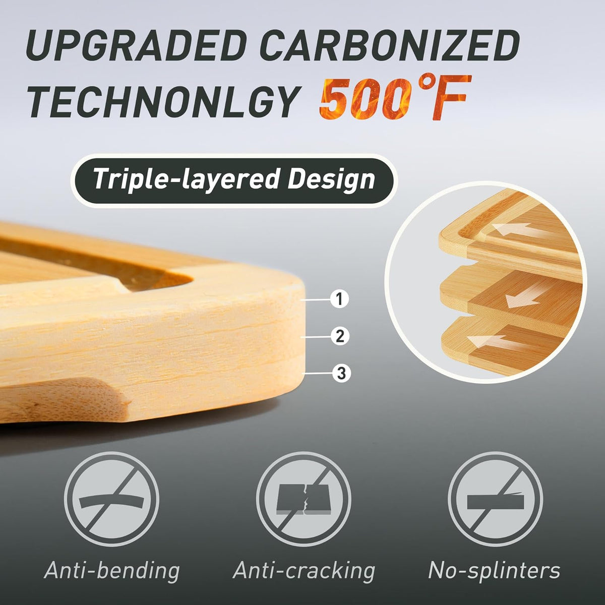 Bamboo Cutting Board Set Non Slip Feet with Holder Over Sink Tablas Para Picar Cocina Tabua Madeira