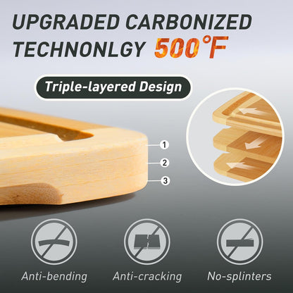 Bamboo Cutting Board Set Non Slip Feet with Holder Over Sink Tablas Para Picar Cocina Tabua Madeira