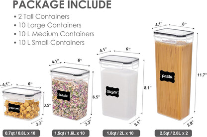 Vtopmart 32pcs Airtight Food Storage Containers Set, BPA Free Plastic Kitchen and Pantry