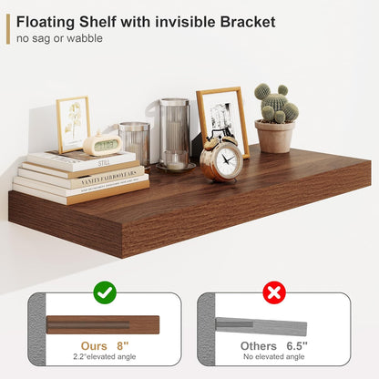 Heimlove 12" Deep Floating Shelves for Wall, 24 Inch Wall Shelf Bathroom Shelves Set of 1, Wall