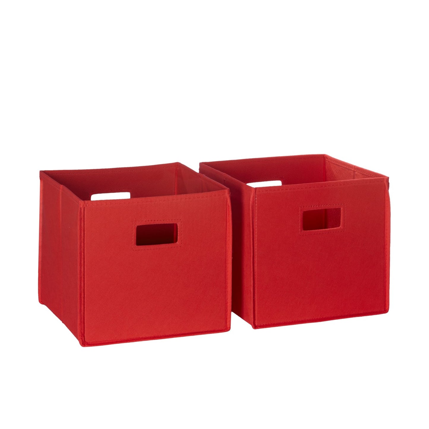 RiverRidge Folding Storage Bins - 2-pack of 10in Tall Red Cubes