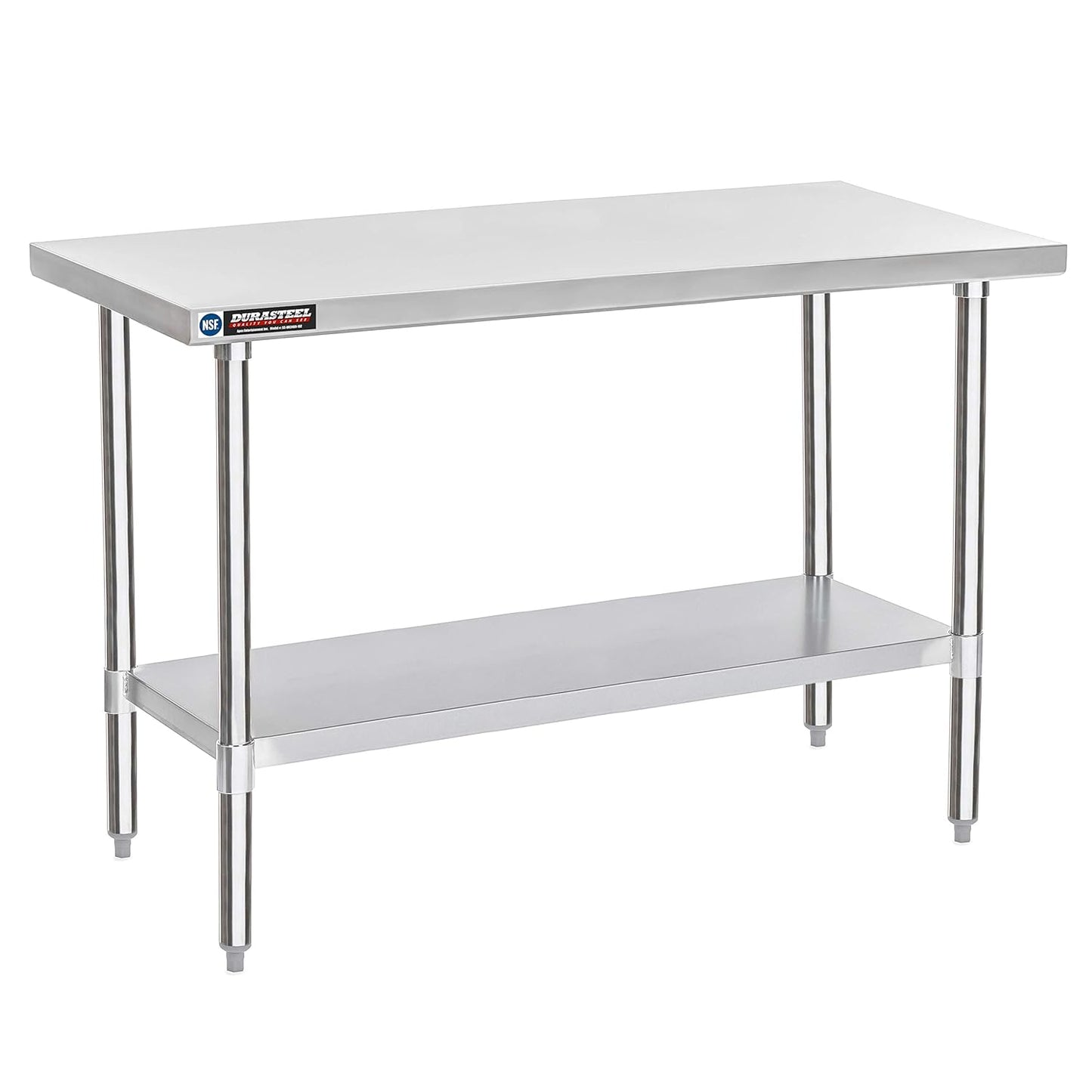 DuraSteel 24x60 Stainless Steel Work Table - NSF Commercial Prep Metal Table - Outdoor Pizza Oven
