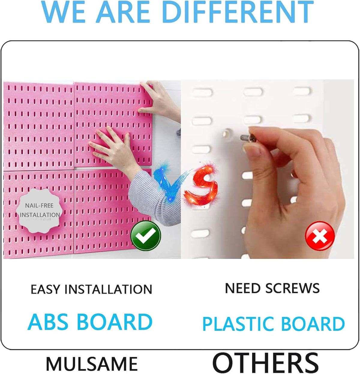 Pegboard Combination Kit, 25.2" x 25.2" Wall Mounted Storage Set with 4 Pegboards & 20 Accessories