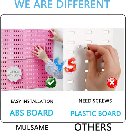 Pegboard Combination Kit, 25.2" x 25.2" Wall Mounted Storage Set with 4 Pegboards & 20 Accessories