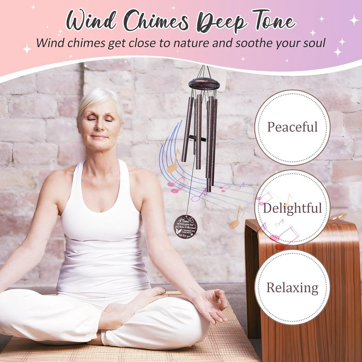 Gifts for Mimi, 25''Wind Chimes, Birthday Gift for Mimi from Grandkids, Mothers Day, Thanksgiving